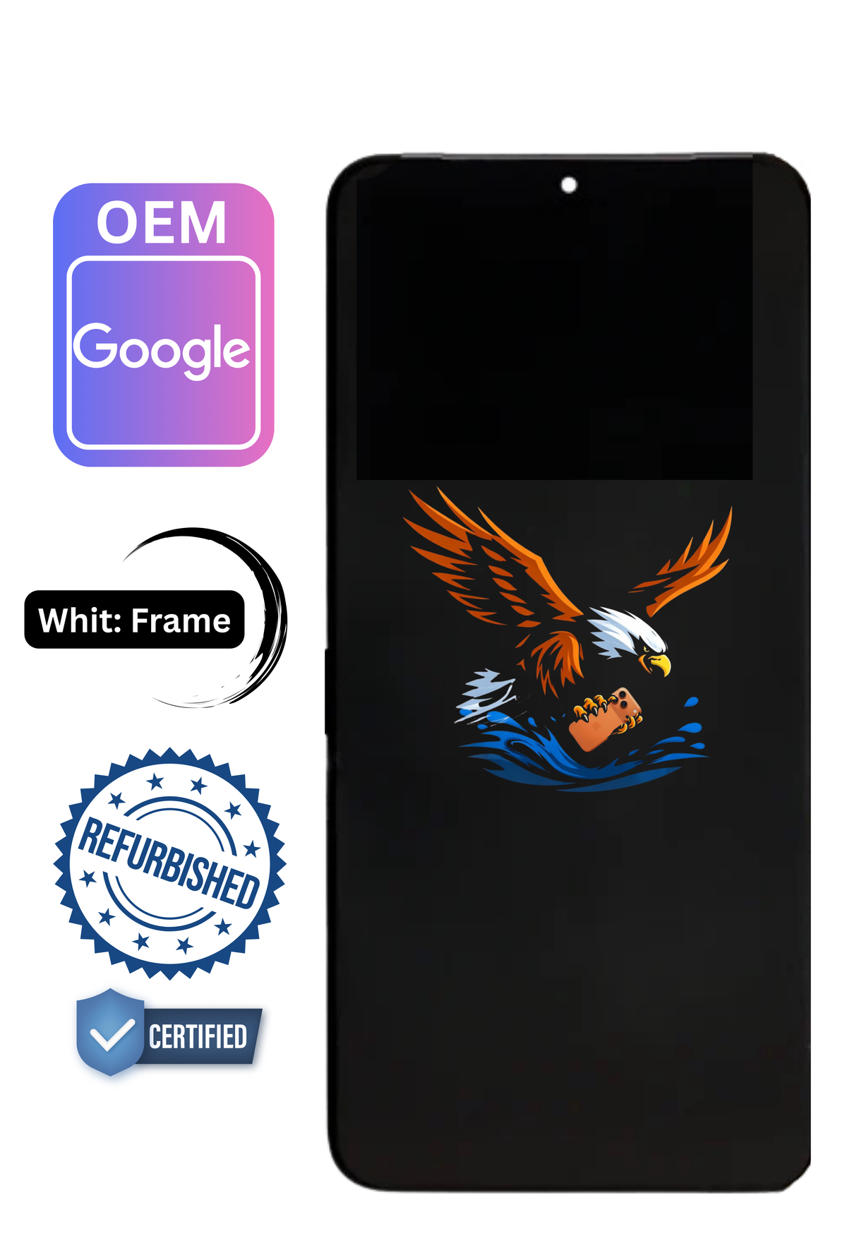 OLED Assembly | for: Pixel 9 Pro XL | Original | with: Frame & Fingerprint Reader